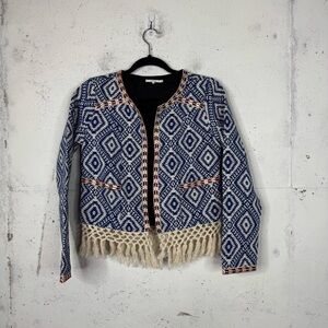 Tularosa Fringe Trim Santa Fe Blazer Jacket Small